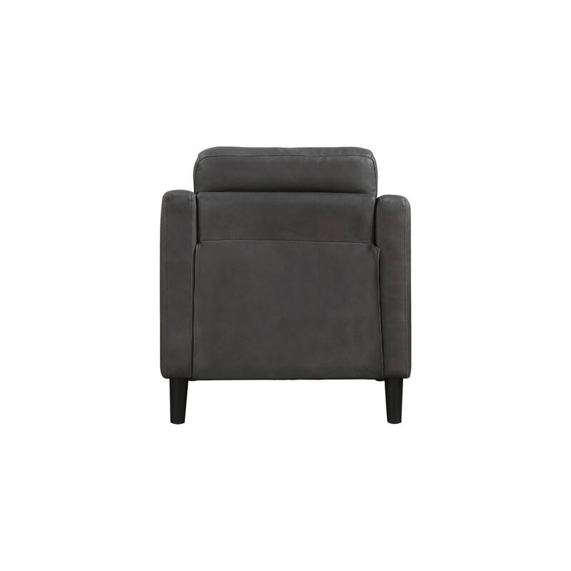 Faust Gray Faux Leather Tufted Living Room Set