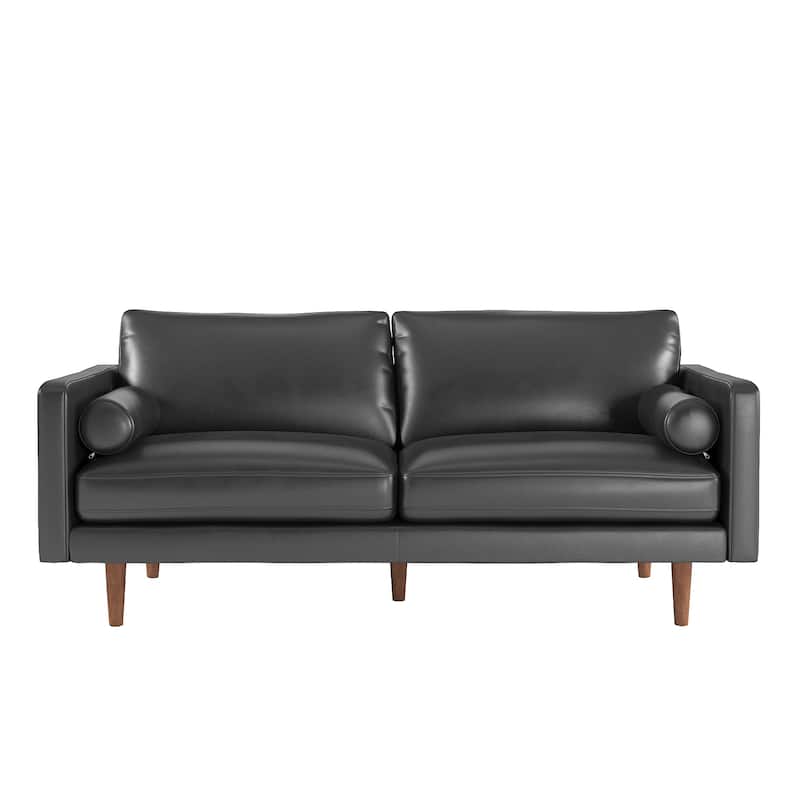 Oana Mid-Century Faux Leather Sofa by iNSPIRE Q Modern