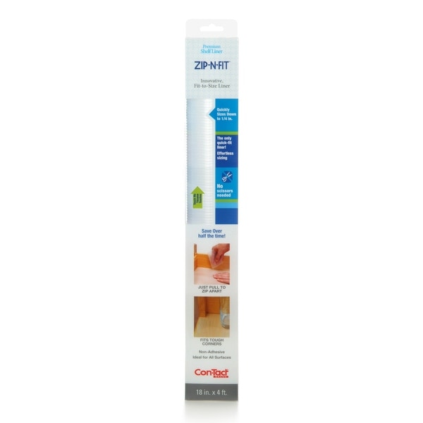 Con-Tact Brand Zip-N-Fit Ribbed Clear Non-Adhesive Non-Slip Shelf and Drawer Liner (Pack of 6). Opens flyout.
