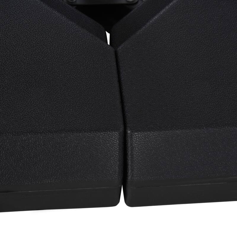 Outsunny Umbrella Stand Fitting 48mm Poles and Steel Base with 4 Fillable Plastic Weights, 4 Gal. Capacity Each, Black