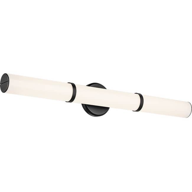 Kichler 55189LED Rosh 32" Wide LED Bath Bar with White Glass Shade - Black