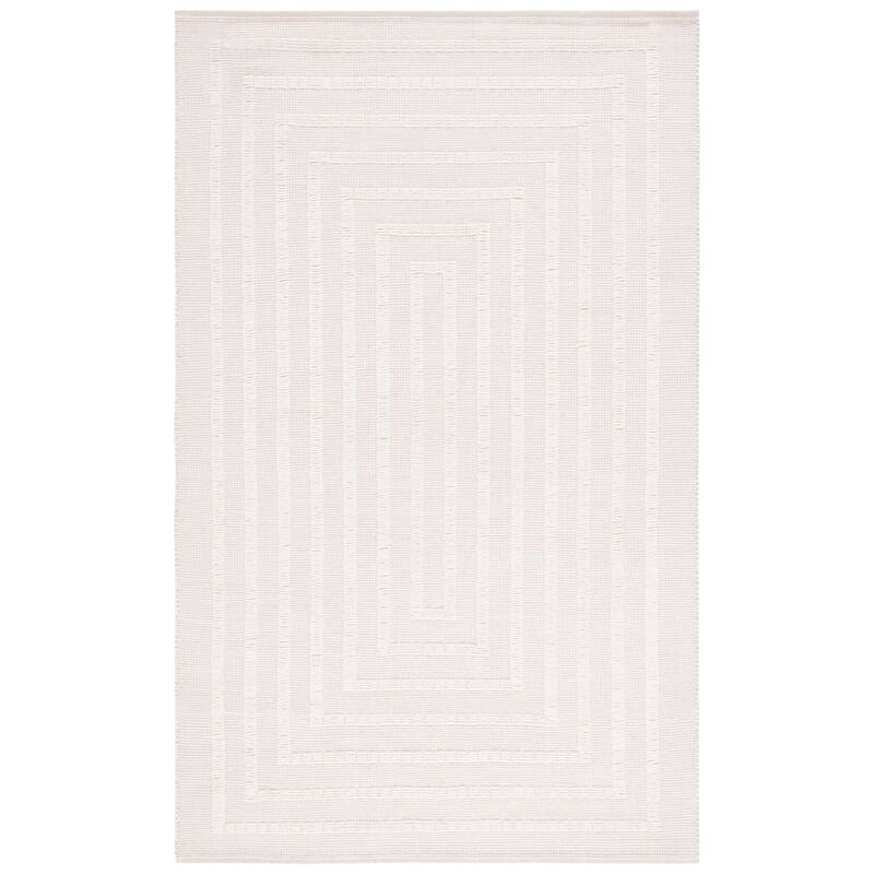SAFAVIEH Handmade Natura Sabahat Wool Rug - 6' Square - Ivory/Beige