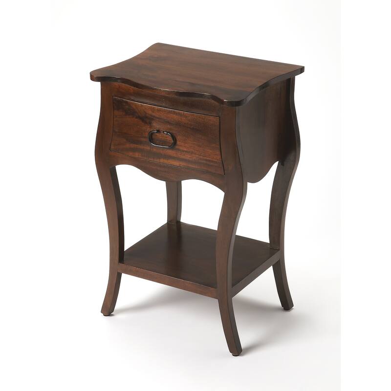 Rochelle Antique Walnut 1 Drawer Nightstand - Walnut - 1-drawer