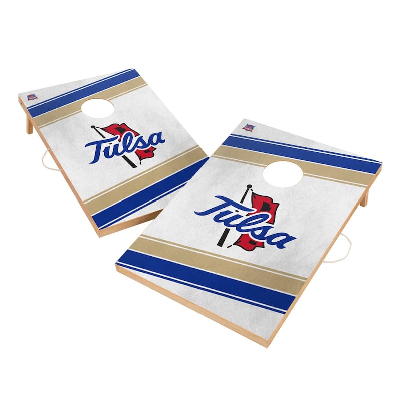 Tulsa Golden Hurricane 2x4 Tailgate Cornhole Boards - Include Case & Lights