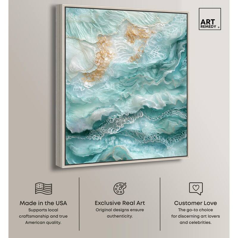 Teal Tiered Turbulence Canvas by Art Remedy