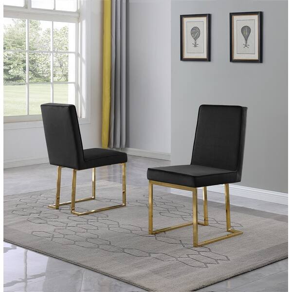 Best Quality Furniture Upholstered Dining Gold Chrome Side Chairs 19