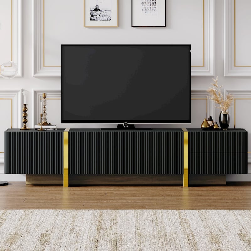 Entertainment Center TV Stand for TVs Up to 80'' - Black