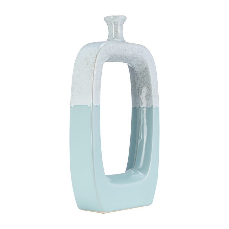 Sagebrook Home Modern Coastal Cut Out Ceramic Bud Vase