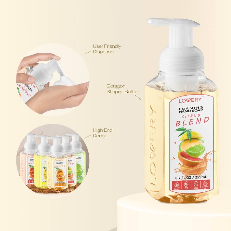 Lovery Foaming Hand Soap - Pack of 5 - Moisturizing Hand Soap - Citrus - 5 pc