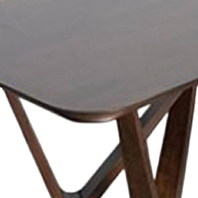 Niva Dining Table, 95 Inch Rectangular, Walnut Brown Solid Rubberwood