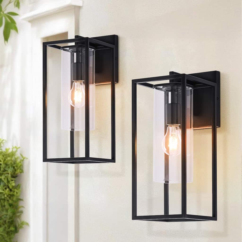 Outdoor Wall Sconce with Clear Glass Shade