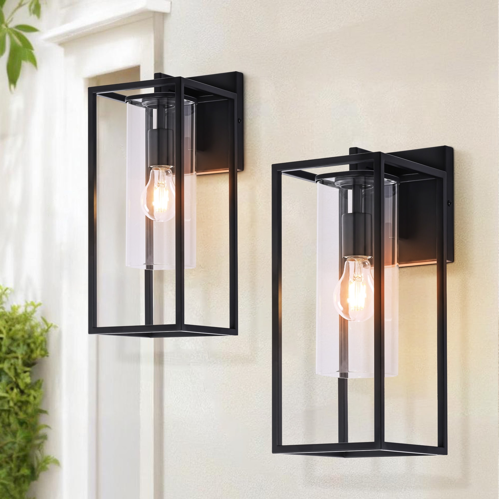 Outdoor Wall Sconce with Clear Glass Shade