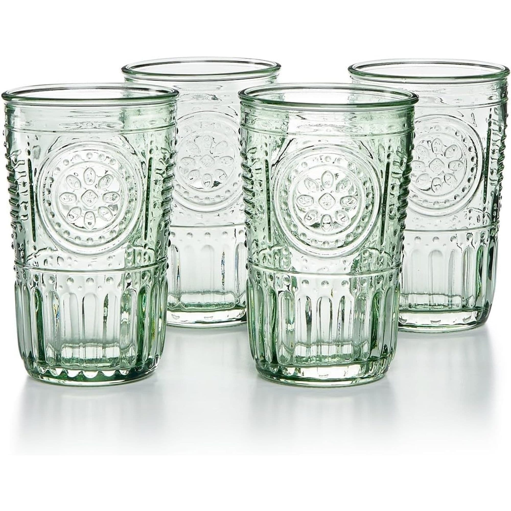 Bormioli Rocco Romantic 10¼ oz, Tumber/Beverage Set of 4, Light Blue