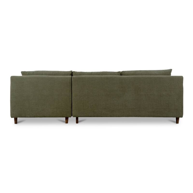 NADAAL STUDIOS Veyric Right-Facing Sectional Sofa, High Back, Chenille Performance Fabric, Feather Blend Seat, Seats 4, White