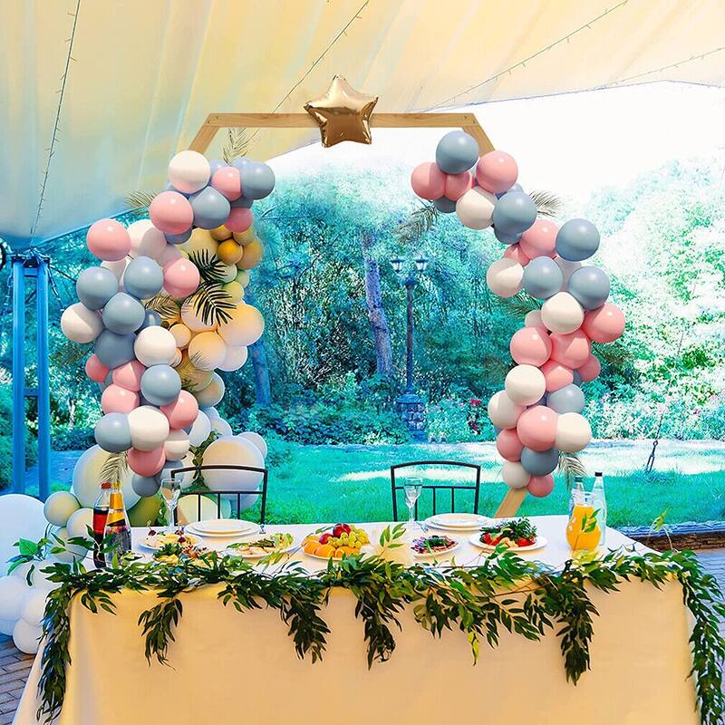 Creative Hexagon Pine Wood Heavy Duty Wedding Backdrop Stand