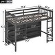 preview thumbnail 4 of 26, Twin Size Loft Bed with 8 Open Storage Shelves, Built-in Ladder, Solid Pine Wood Frame, Space-Saving Design for Bedroom, Grey