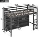 preview thumbnail 3 of 22, Twin Size Loft Kids Bed with 8-Open Storage Shelves and Built-in Ladder, Space-Saving Design for Bedroom, Easy to Assemble, Grey