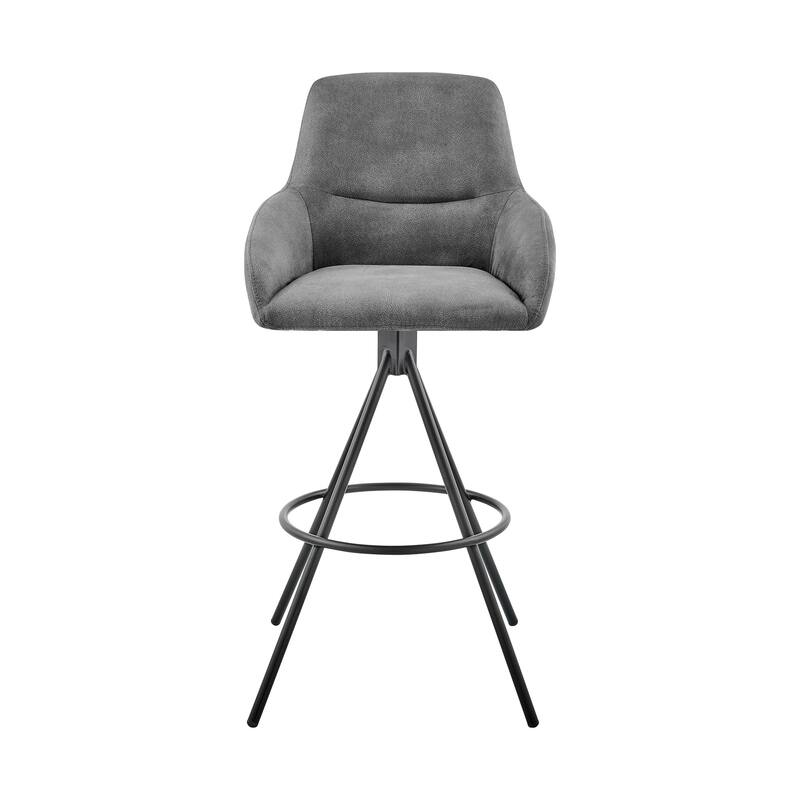 Odessa Charcoal Fabric Upholstered Bar or Counter Stool