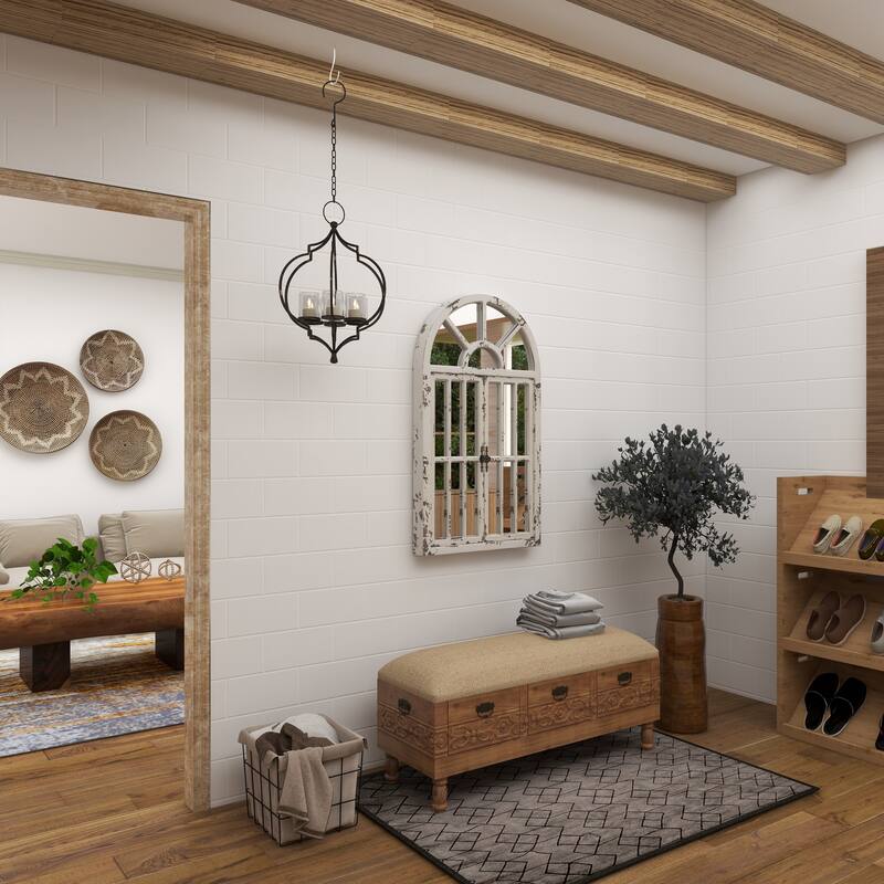 Elegant Decorative Metal Hanging Candelabra - Black or White