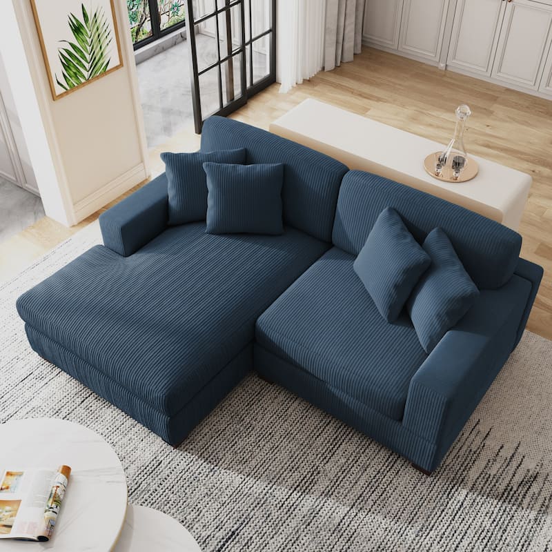 Modern Oversized Modular Sectional Sofa Set With Pillows
