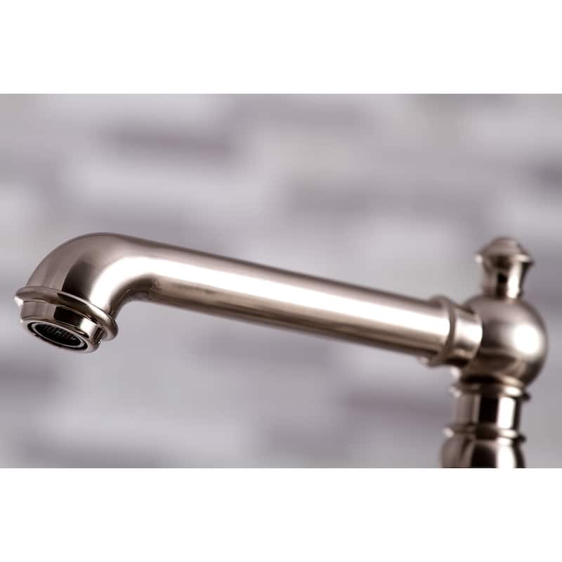 English Country Bridge Kitchen Faucet with Sprayer in Matte Black