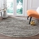 preview thumbnail 32 of 49, SAFAVIEH Handmade Rag Rug Ljubika Casual Stripe Cotton Rug with Fringe 4' Round - Grey - Round