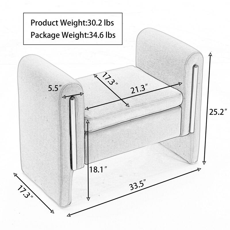 Fabric Single Bench