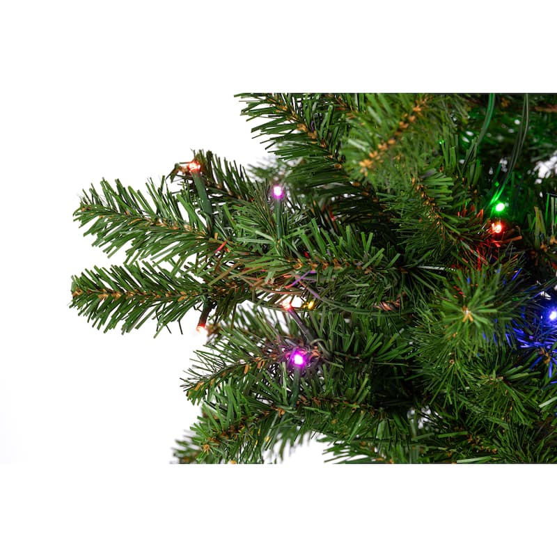 Charming 2 Foot Prelit Alpine Tree with Dual Color LED Lights