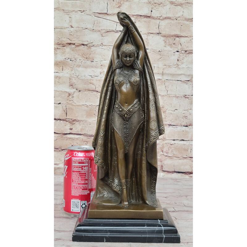 Art Deco Russian Dancer Bronze Statue Demetre Chiparus Sculpture Marble 14 Inches X 6 Inches