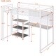preview thumbnail 3 of 10, White Twin Size Loft Bed, Multifunctional Metal Storage Bed with Desk and Whiteboard, Shelves, Ladder, Space-Saving Bed Frame