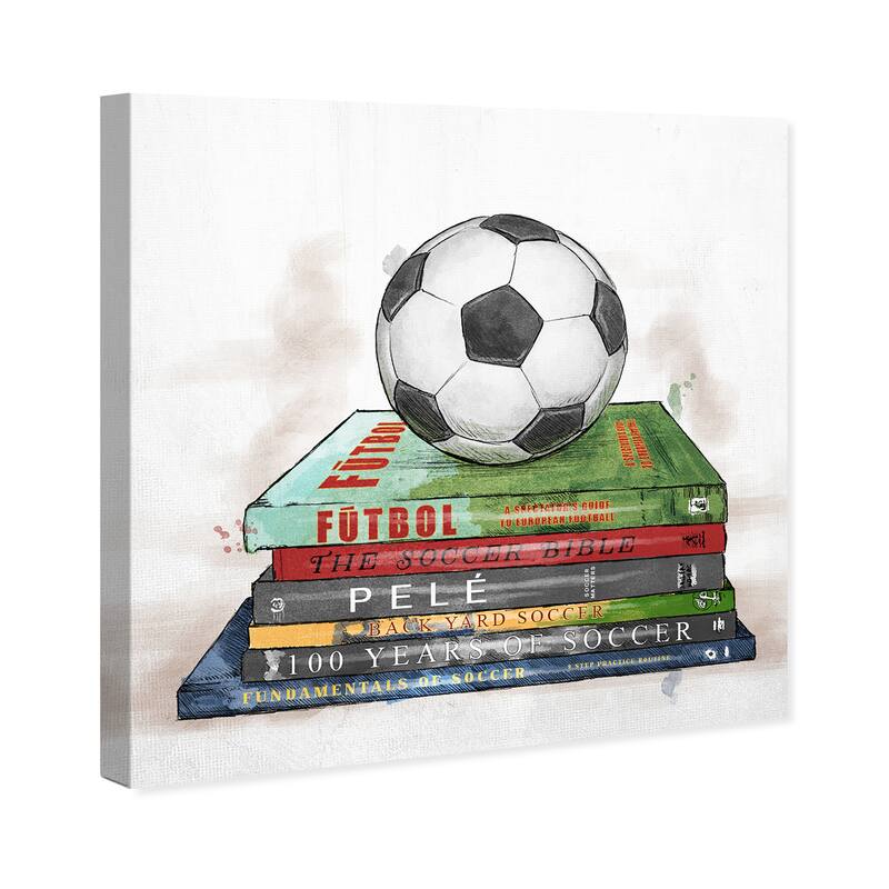 Wynwood Studio 'Soccer Books 'Sports and Teams Wall Art Canvas Print Soccer - White, Green