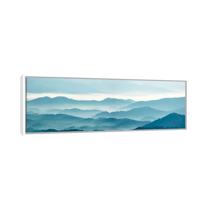iCanvas "Misty Mountains X" by James McLoughlin Framed Canvas Print - 16x48 - White