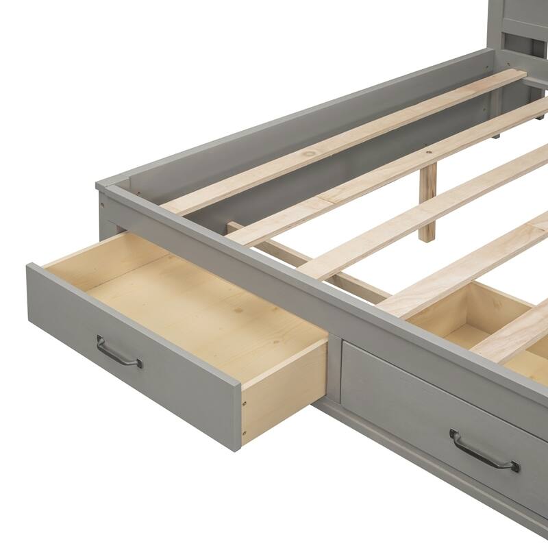 Modern Wooden Daybed with 3 Storage Drawers and USB Ports