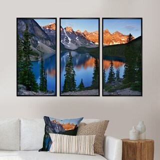 Designart "Beautiful Moraine Lake Canada" Landscape Framed Wall Art Set ...