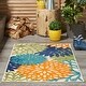 preview thumbnail 29 of 150, Nourison Aloha Floral Modern Indoor/Outdoor Area Rug 2'8" x 4' - Green/Blue
