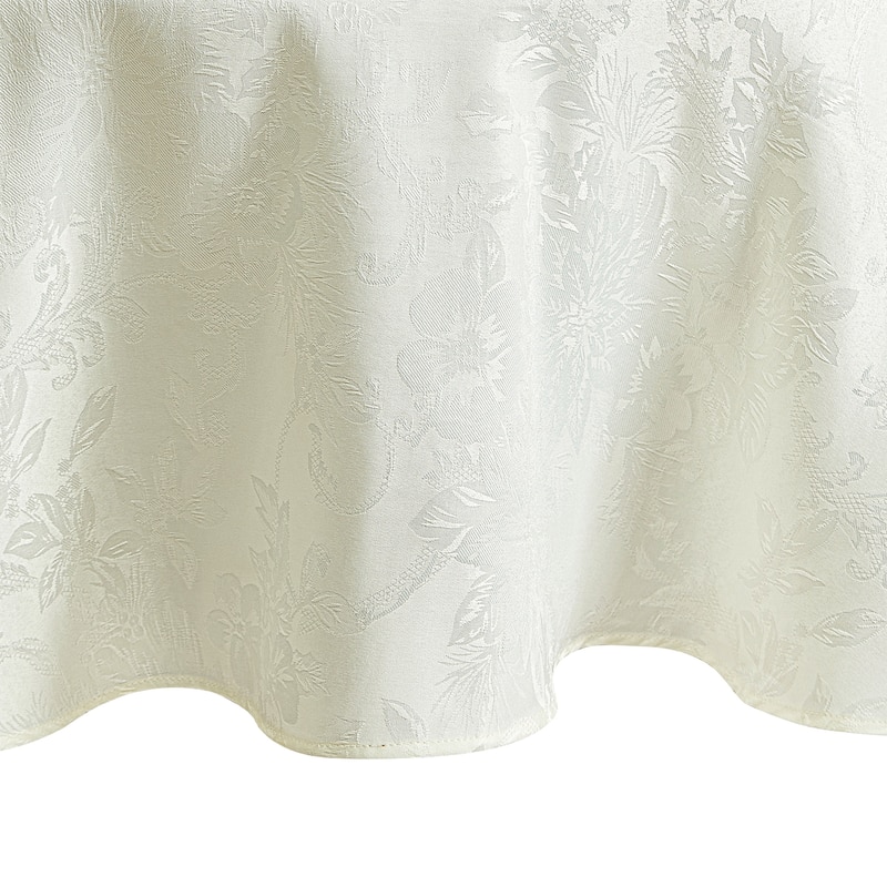 Porch & Den Prahl Jacquard Poinsettia Tablecloth