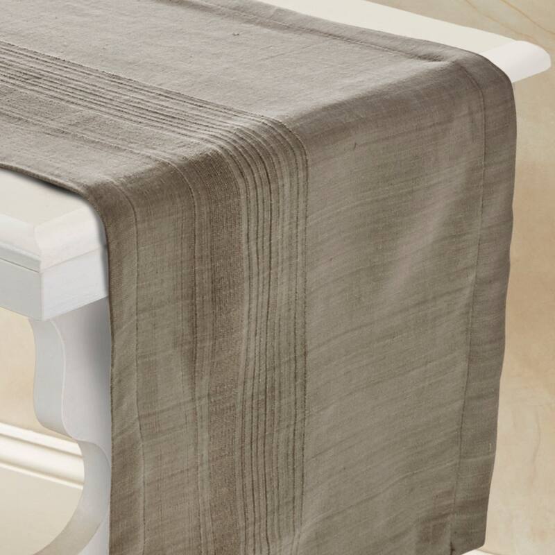 AURA 100% Cotton Textured Table Runner | Handmade | Upcycled | Fairtrade | Nature-Inspired | 14x72 inch - 72"x14"