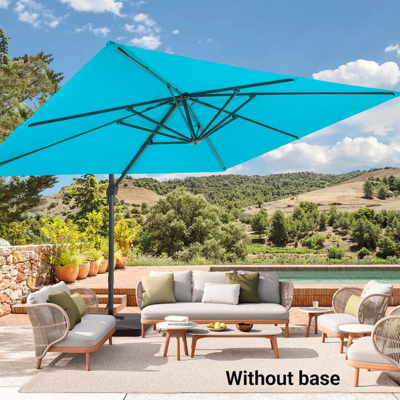 BONOSUKI Outdoor 11.5x9FT Cantilever Patio Umbrella with 360 Rotation - Lake Blue