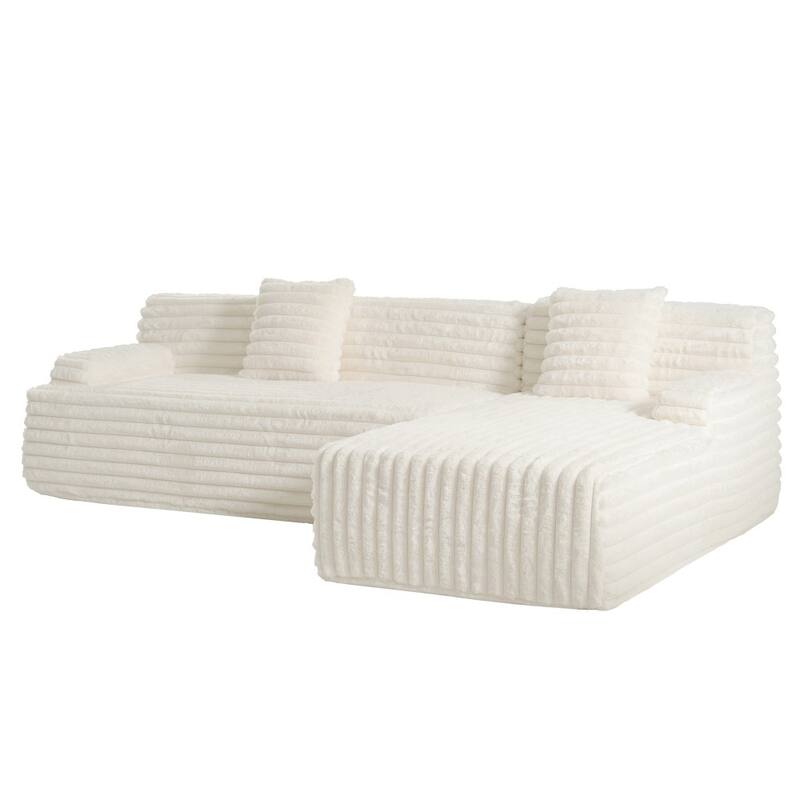 Modern 110" Upholstered Sectional Sofa Couch Free-combined Sofa for Living Room