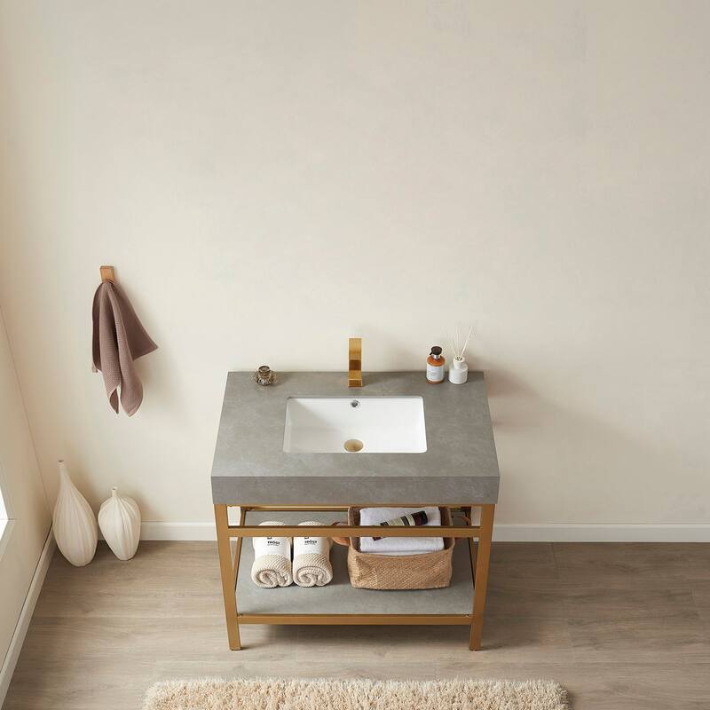 Miseno MV702536-NM Funes 36" Free Standing Single Basin Vanity Set