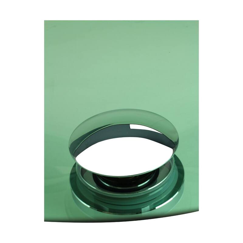 Green Tempered Glass Countertop Round Vessel Sink with Sink Drain