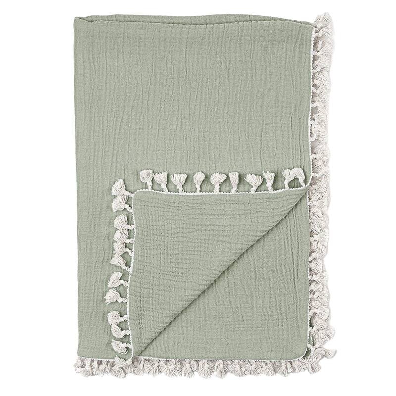 Crane Baby 6-Layer Muslin Blanket - Green
