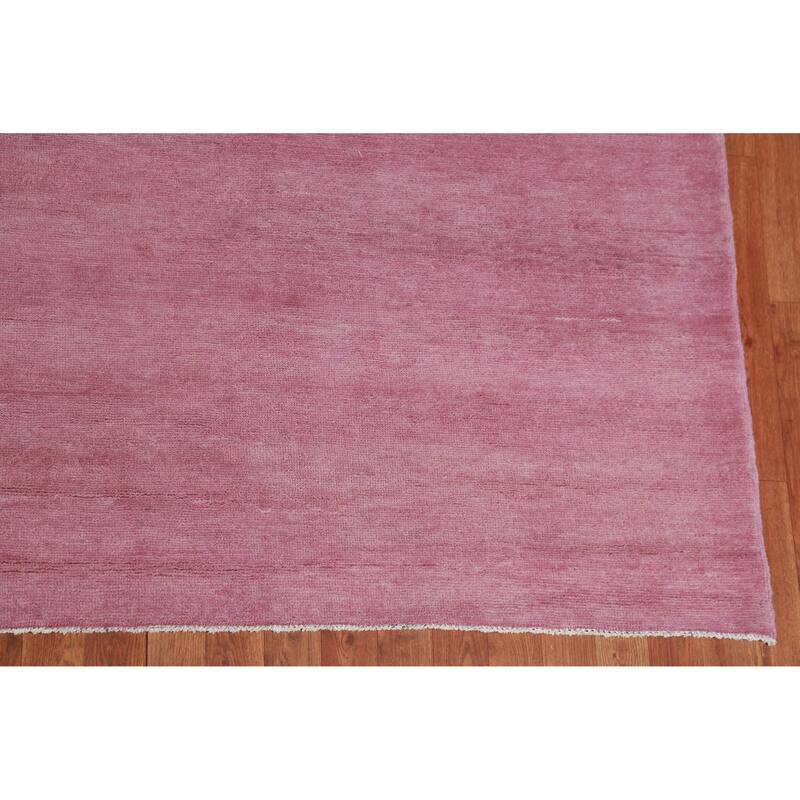 Hand Knotted Oriental 100% Wool Carpet Modern Solid Purples Gabbeh Area Rug - 13' 11'' X 10' 3''