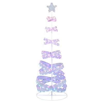 Costway 7 FT Outdoor Spiral Christmas Tree Pre-lit Christmas Tree with - See Details