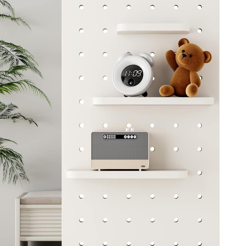 Wall Mounted Full Length Mirror with Shelf and Hook Wall Mounted Mirror with Multifunctional Design Panel(47.6*15.7in)