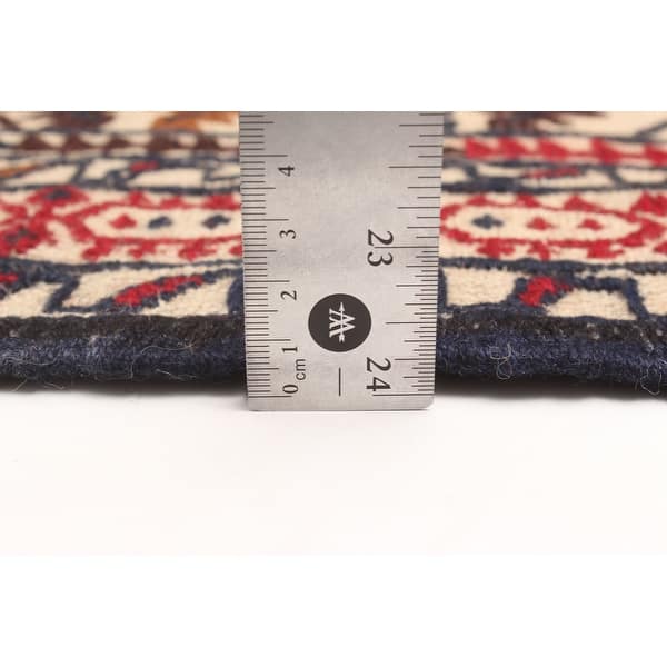 ECARPETGALLERY Flat-Weave Shiravan SMK Red Wool Tapestry Kilim - 4'0 x 5'7