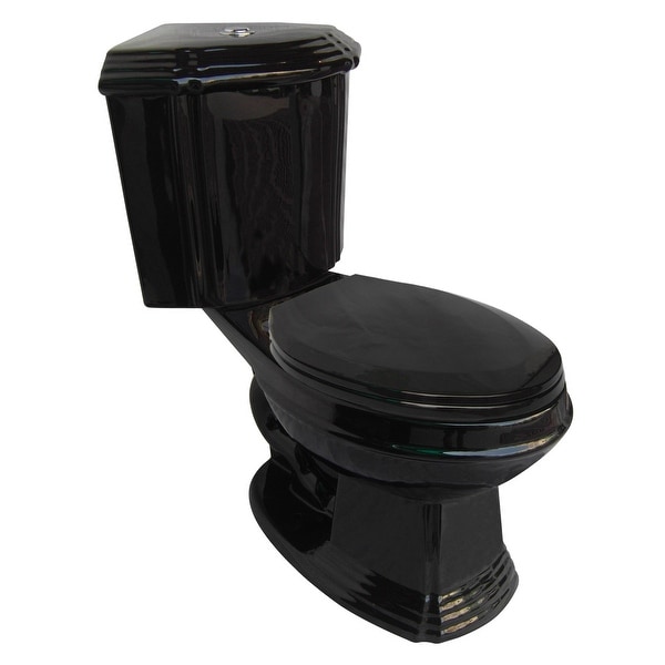 Renovator's Supply Black Ceramic Space Saving Elongated Corner Toilet