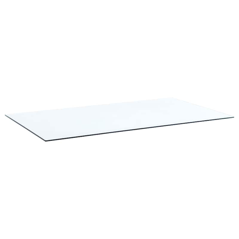 72x40-inch 12mm Rectangular Clear Tempered Glass Top - Clear Glass