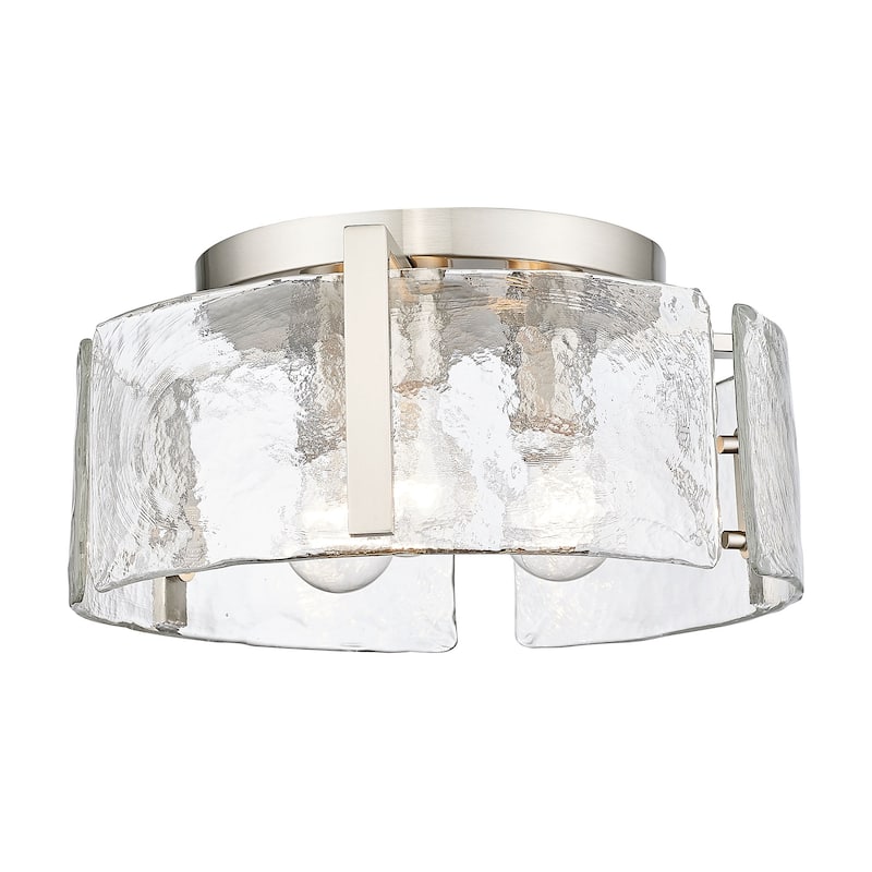 Golden Lighting 3164-FM HWG Aenon 3 Light 15" Wide Flush Mount Drum - Pewter