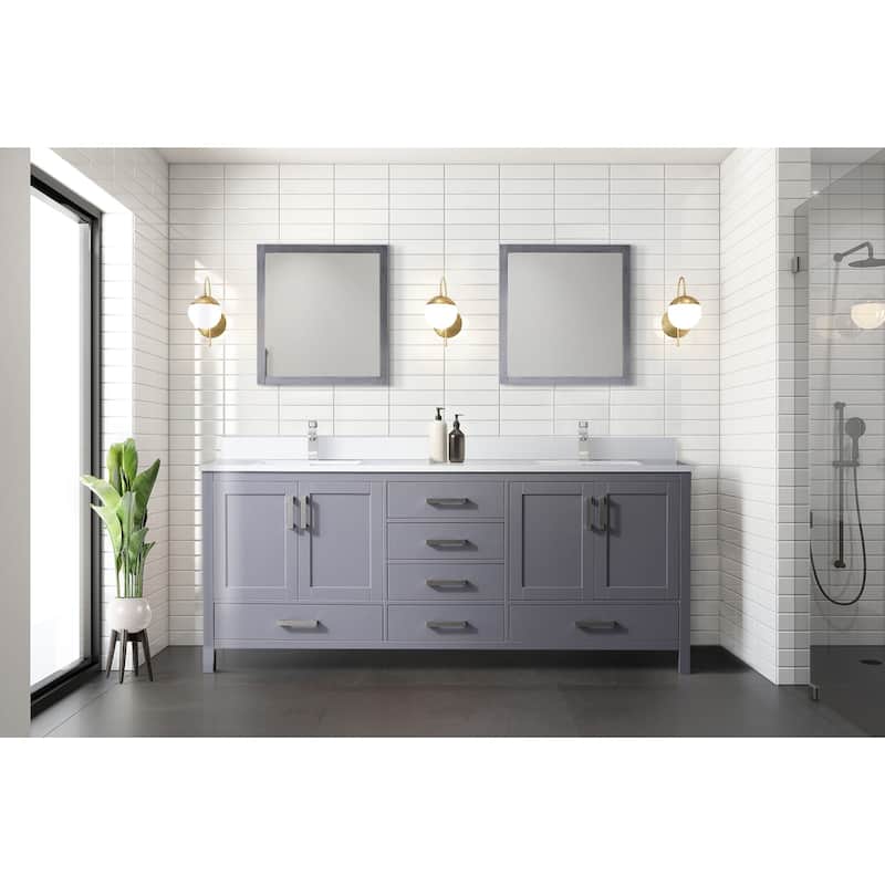 Jacques Bath Vanity, Cultured Marble Top and Mirror